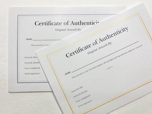 Bokun Art: What Is A Certificate of Authenticity?